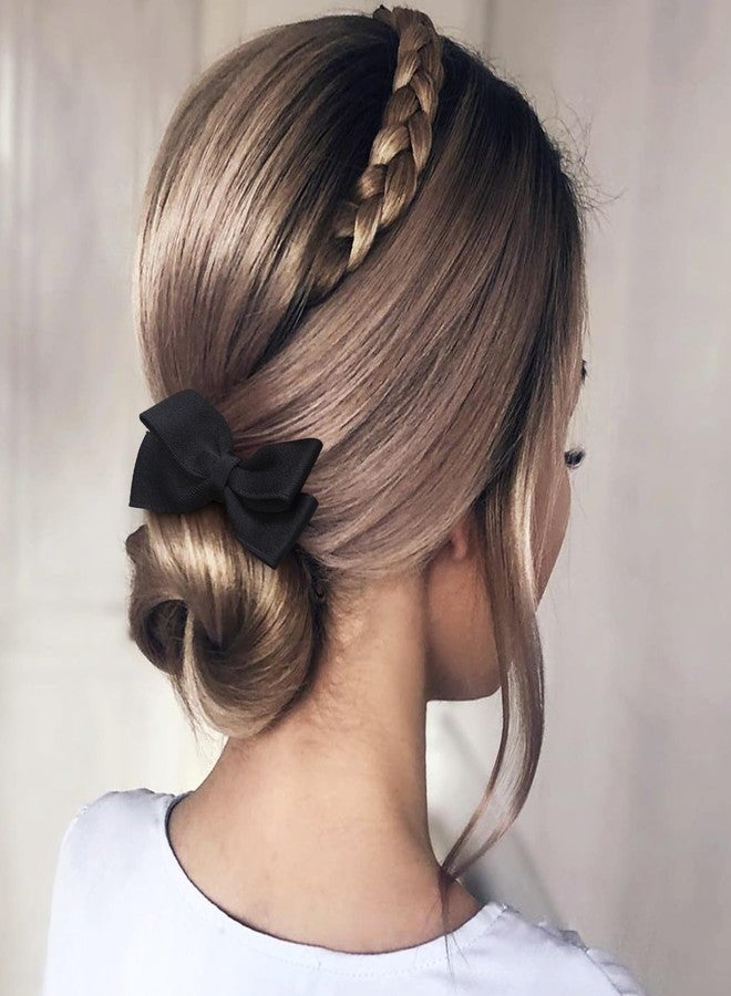 CustomyLife 3pcs Silk Bow Scrunchies Black Red White Bowknot Hair Ties Ropes Elastic Bands Ponytail Holder Wedding Bachelorette Party Halloween Christmas Accessories for Thick Long Hair Women Teen - Image 4